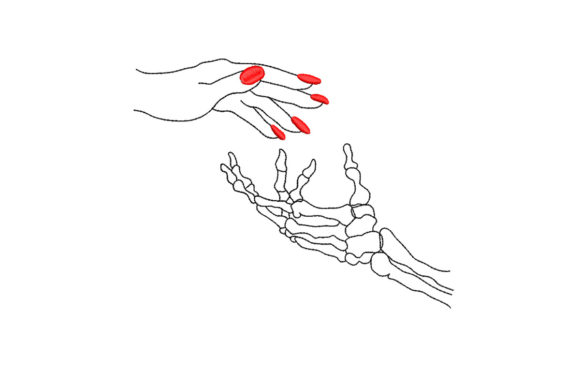 Arm and Arm Skeleton Embroidery Design