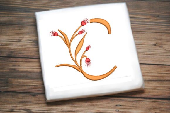 Floral Monogram Letter C