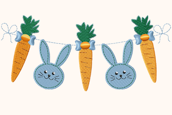Garland Easter Bunny and Carrot for Boys