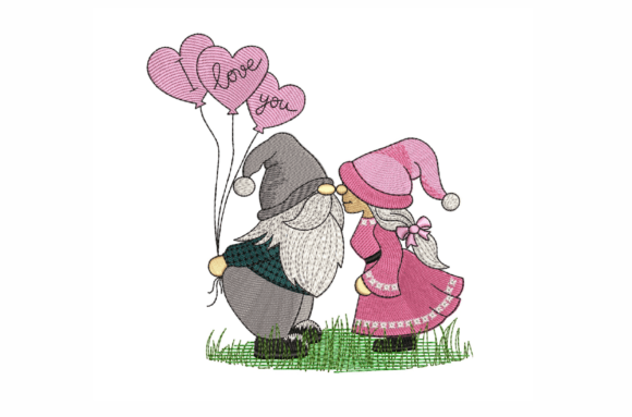 Gnome Lovers: A Charming Valentine’s Day Embroidery Pick