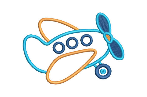 Kids Airplane Embroidery Design
