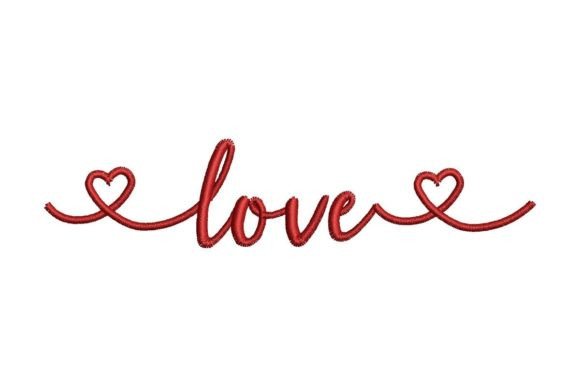 Love with Hearts Embroidery Design