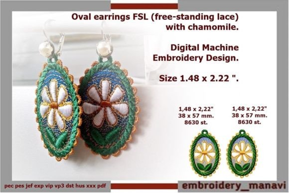 Oval FSL Earrings Chamomile
