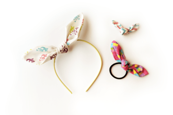 Retro Bunny Ear Bow ITH Applique