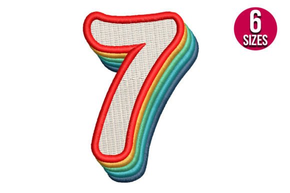 Retro Number Seven: A Charming Embroidery for Meaningful Gifts