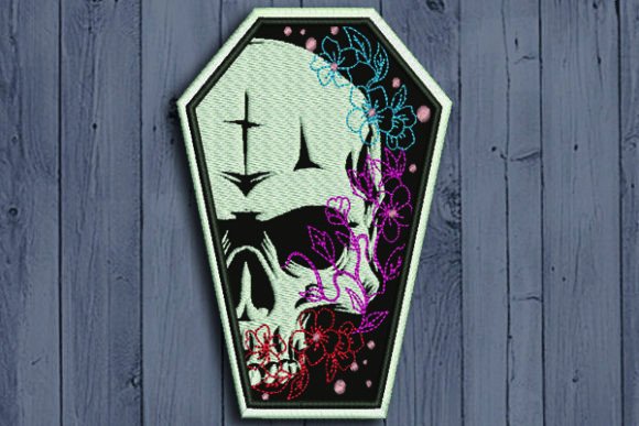 Skull in a Coffin: A Smart Embroidery Choice for Small Business Merch
